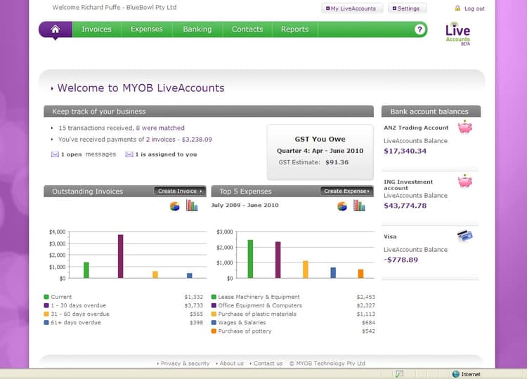 MYOB LiveAccounts