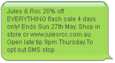 SMS marketing example 