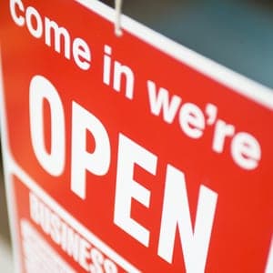 open for business sign