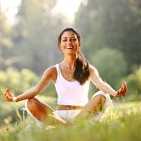 woman doing yoga