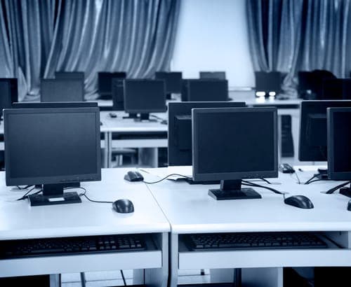 computers on a desk