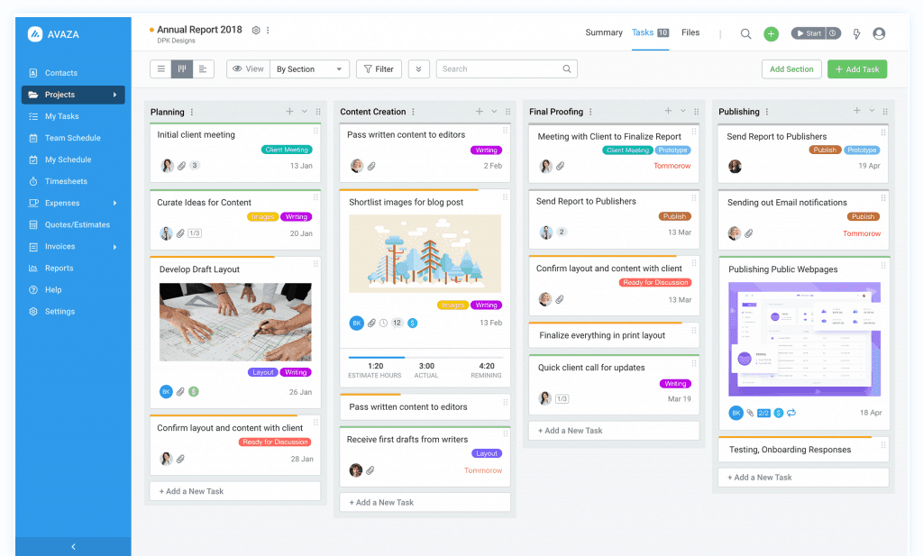 Project Management, Timesheets & Invoices - AVaza