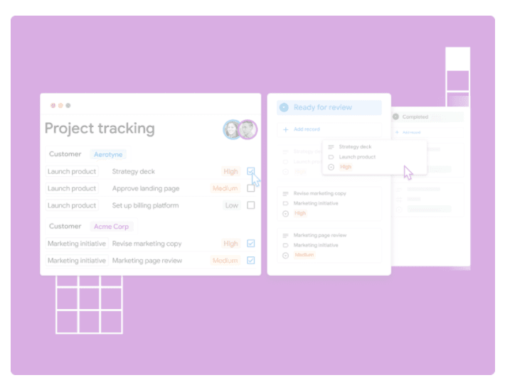 Screenshot from Google.com showcasing project tracking