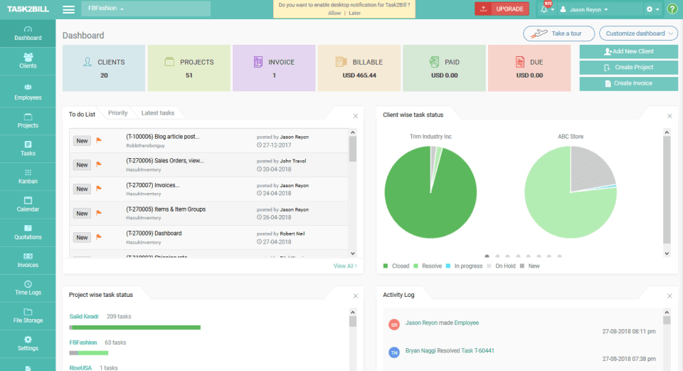 Online Project Management Software - Tsak2Bill