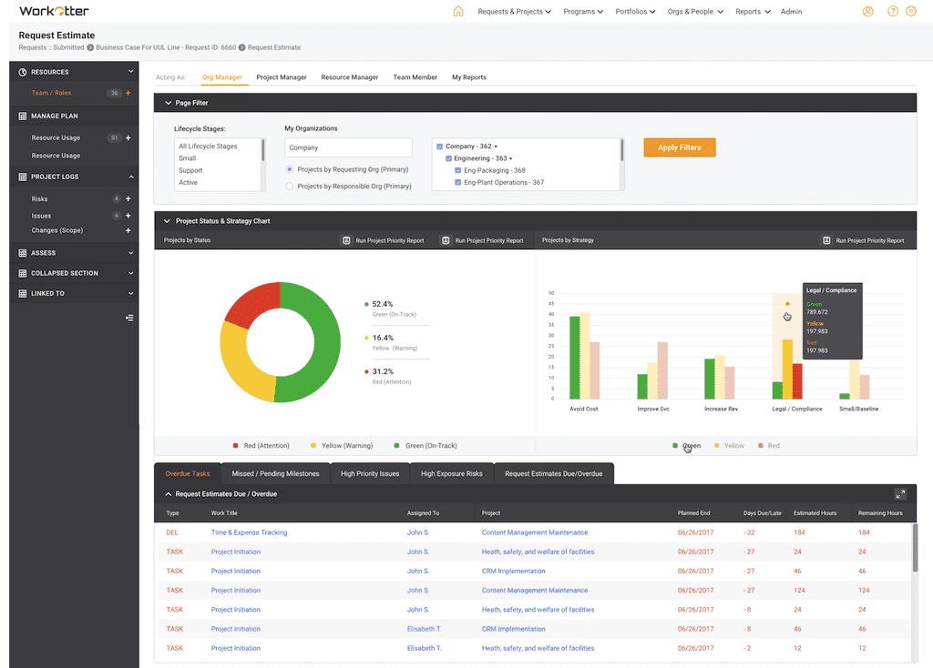 Online project portfolio management software - Workotter